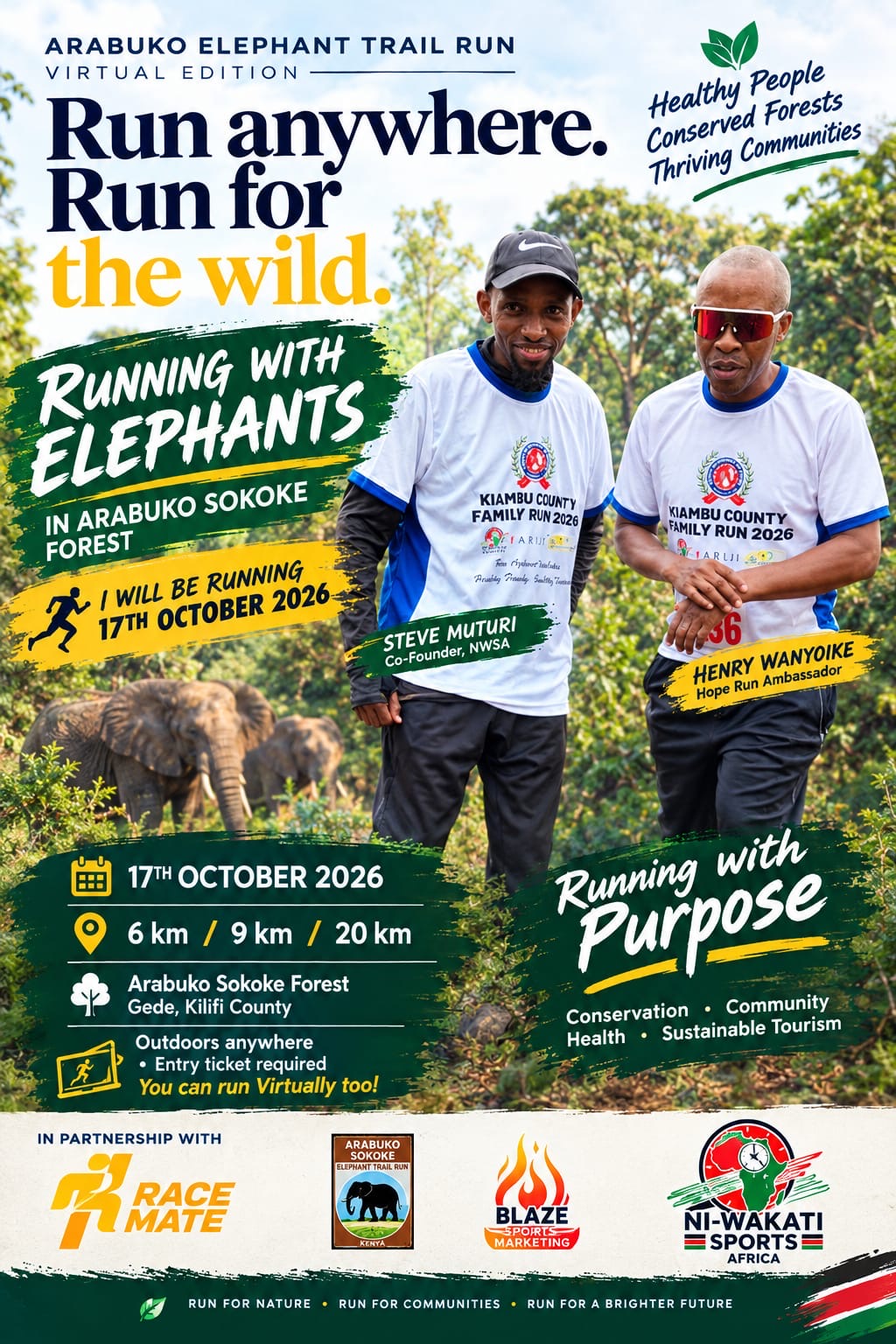 Global Runners to Lace Up for Arabuko Elephant Trail Virtual Run This October With Exclusive Free Entry